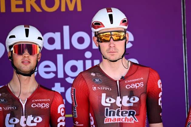 Baloise Belgium Tour 2026 Stage 4 AARSCHOT, BELGIUM - JUNE 20 : Giddings Joshua (GBR) of Lotto Intermarche on the podium before the start of race during stage 4 of the 95th edition of Baloise Tour of Belgium an UCI ProSeries 2.Pro cycling road race stage for Men Elite of 183.5 km with start in Begijnendijk and finish in Aarschot on June 20, 2026 in Aarschot, Belgium, 20 06 2026 ( Motordriver Stephan Boone - Aarschot Belgium  Copyright: xTomasxSiskx