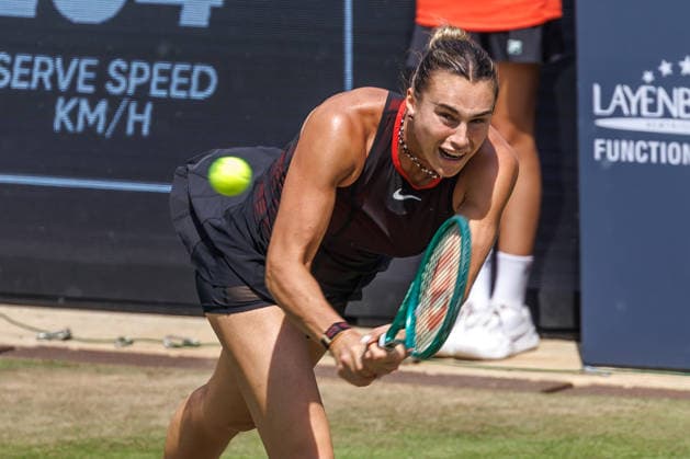 Berlin, 15.06.26, Tennis: VANDA Pharmaceuticals BERLIN TENNIS OPEN 2026 im Steffi-Graf-Stadion. Damen, Einzel. A. Sabalenka vs gegen Jessica Pegula. Aryna Sabalenka retourniert einen Ball. VANDA Pharmaceuticals BERLIN TENNIS OPEN 2026 *** Berlin, June 15, 2026, Tennis VANDA Pharmaceuticals BERLIN TENNIS OPEN 2026 at Steffi Graf Stadium Women’s Singles A 5496524