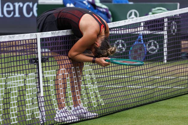 Berlin, 15.06.26, Tennis: VANDA Pharmaceuticals BERLIN TENNIS OPEN 2026 im Steffi-Graf-Stadion. Damen, Einzel. A. Sabalenka vs gegen Jessica Pegula. Aryna Sabalenka reagiert nach ihrem Schlag. VANDA Pharmaceuticals BERLIN TENNIS OPEN 2026 *** Berlin, June 15, 2026, Tennis