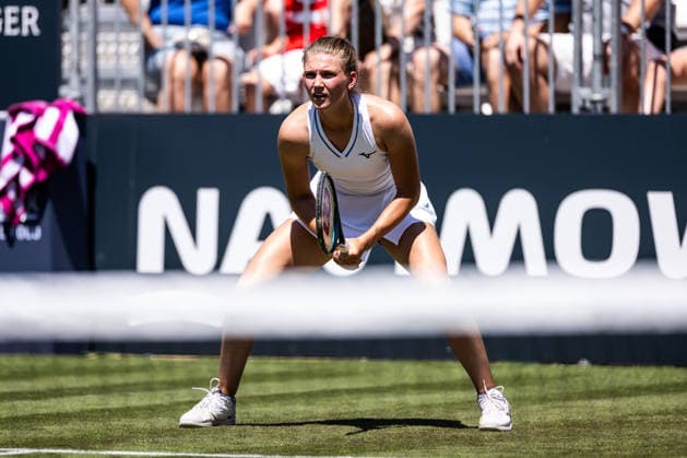 BAD HOMBURG, GERMANY - JUNE 20: Julia Avdeeva during the Bad Homburg Open powered by Solarwatt Singles match between Anna Blinkova vs Julia Avdeeva at Kurpark Bad Homburg on June 20, 2026 in Bad Homburg, Germany. Hessen Germany Copyright: xSteffiexWunderlx