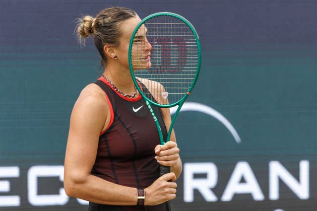Berlin, 15.06.26, Tennis: VANDA Pharmaceuticals BERLIN TENNIS OPEN 2026 im Steffi-Graf-Stadion. Damen, Einzel. A. Sabalenka vs gegen Jessica Pegula. Aryna Sabalenka reagiert nach ihrem Schlag. VANDA Pharmaceuticals BERLIN TENNIS OPEN 2026 *** Berlin, June 15, 2026, Tennis