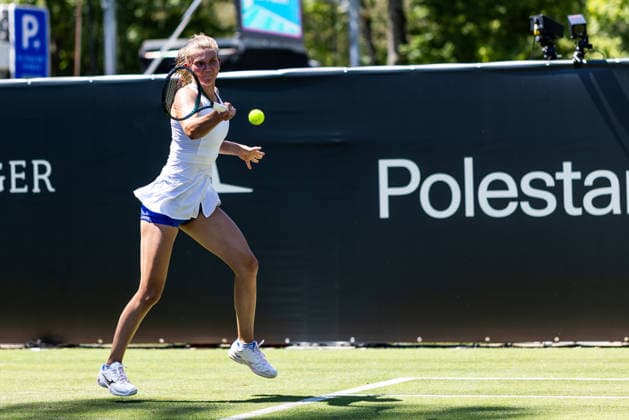 BAD HOMBURG, GERMANY - JUNE 20: Julia Avdeeva during the Bad Homburg Open powered by Solarwatt Singles match between Anna Blinkova vs Julia Avdeeva at Kurpark Bad Homburg on June 20, 2026 in Bad Homburg, Germany. Hessen Germany Copyright: xSteffiexWunderlx
