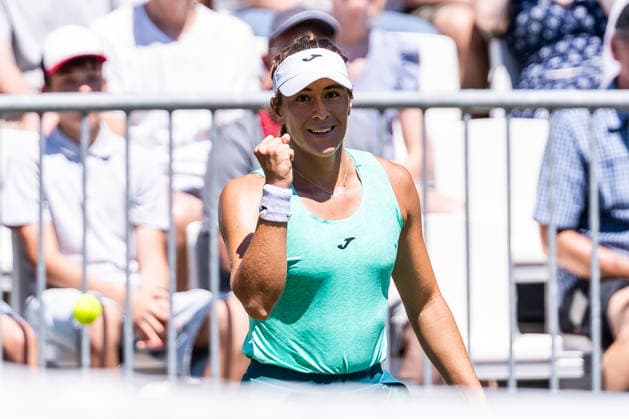 BAD HOMBURG, GERMANY - JUNE 20: Solana Sierra (ARG) cheers during the Bad Homburg Open powered by Solarwatt Singles match between Solana Sierra (ARG) vs Ella Seidel (GER) at Kurpark Bad Homburg on June 20, 2026 in Bad Homburg, Germany. Hessen Germany Copyright: xSteffiexWunderlx