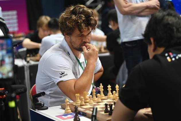 RECORD DATE NOT STATED HONG KONG-SPORTS Magnus Carlsen Magnus Carlsen, a Norwegian player during round of 16 of FIDE World Team Rapid and Blitz Chess Championships 2026, Hong Kong, June 20, 2026.NEXPHER Kobe Li Hong Kong