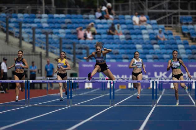 RECORD DATE NOT STATED 20th June 2026; Alexander Stadium, Birmingham, West Midlands, England; 2026 Novuna UK Athletics Championships; Arabella Wilson of TVH competes in the womens 400m hurdles GodfreyxPitt