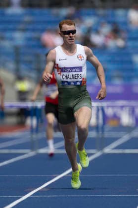 RECORD DATE NOT STATED 20th June 2026; Alexander Stadium, Birmingham, West Midlands, England; 2026 Novuna UK Athletics Championships; Alastair Chalmers of Guernsey AC wins a heat in the mens 400m hurdles GodfreyxPitt