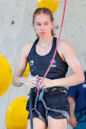 CLIMBING - World Climbing Series INNSBRUCK,AUSTRIA,20.JUN.26 - CLIMBING - World Climbing Series, lead. Image shows Ella Fisher (USA).  GEPAxpictures xMarkoxVulic