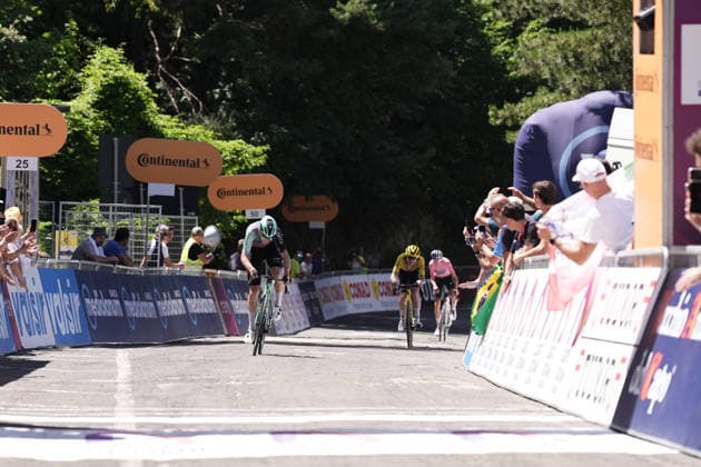 France s Aubin Sparfel of Decathlon CMA CGM Development Team winner of stag during Stage 7 of the Giro Next Gen 2026, from Sulmona to Piana delle Mele (Guardiagrele), Italy, Saturday, June 20, 2026.  Copyright: xMassimoxPaolone LaPressex