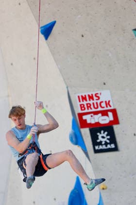 CLIMBING - World Climbing Series INNSBRUCK,AUSTRIA,20.JUN.26 - CLIMBING - World Climbing Series, lead. Image shows Luca Nuendel (GER).  GEPAxpictures xMarkoxVulic