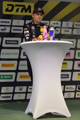 press conference, PK, Pressekonferenz after the end of the race, Marco Mapelli (I Red Bull Team Abt, 10), Lamborghini Temerario GT3, DTM (German Touring Car Championship) - Round 3 - Race 1, DEKRA Lausitzring on 20.06.2026. Brandenburg Deutschland Copyright: xO.Franke,xSportblen.dex