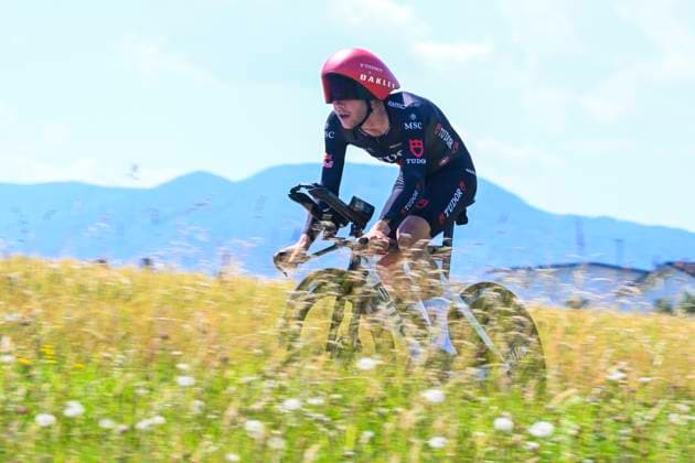 Tour de Suisse 2026 Stage 4 AARBURG, SWITZERLAND - JUNE 20 : Weiss Fabian (SUI) of Tudor Pro Cycling Team in action during stage 4 of the 89th edition of Tour de Suisse an UCI World Tour 2.UWT Individual Time Trial stage for Men Elite of 23.8 km with start in Aarburg and finish in Aarburg on June 20, 2026 in Aarburg, Switzerland, 20 06 2026 ( Motordriver Guy De Vuyst - Aarburg Switzerland  Copyright: xVincentxKalutx
