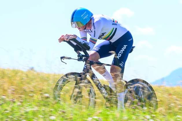 Tour de Suisse 2026 Stage 4 AARBURG, SWITZERLAND - JUNE 20 : Fedorov Yevgeniy (KAZ) of XDS Astana Team in action during stage 4 of the 89th edition of Tour de Suisse an UCI World Tour 2.UWT Individual Time Trial stage for Men Elite of 23.8 km with start in Aarburg and finish in Aarburg on June 20, 2026 in Aarburg, Switzerland, 20 06 2026 ( Motordriver Guy De Vuyst - Aarburg Switzerland  Copyright: xVincentxKalutx