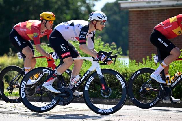 Baloise Belgium Tour 2026 Stage 4 AARSCHOT, BELGIUM - JUNE 20 : Herregodts Rune (BEL) of UAE Team Emirates - XRG in action during stage 4 of the 95th edition of Baloise Tour of Belgium an UCI ProSeries 2.Pro cycling road race stage for Men Elite of 183.5 km with start in Begijnendijk and finish in Aarschot on June 20, 2026 in Aarschot, Belgium, 20 06 2026 ( Motordriver Stephan Boone - Aarschot Belgium  Copyright: xTomasxSiskx