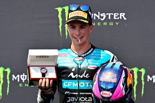 Czech Republic motorcycle Grand Prix, MotoGP World Championship, WM, Weltmeisterschaft qualification Moto2, in Brno, Czech Republic, on June 20, 2026. Winner David Alonso of Columbia, CFMOTO Inde Aspar Team. (CTKxPhoto VaclavxSalek) CTKPhotoP2026062004090  CTKPhotoP2026062004090