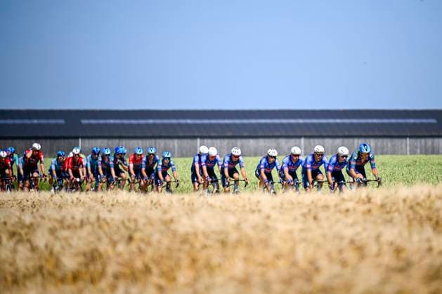 Baloise Belgium Tour 2026 Stage 4 AARSCHOT, BELGIUM - JUNE 20 : Bastiaens Ayco (BEL) of Soudal Quick-Step, De Vylder Lindsay (BEL) of Alpecin-Premier Tech, Rickaert Jonas (BEL) of Alpecin-Premier Tech leading the peloton during stage 4 of the 95th edition of Baloise Tour of Belgium an UCI ProSeries 2.Pro cycling road race stage for Men Elite of 183.5 km with start in Begijnendijk and finish in Aarschot on June 20, 2026 in Aarschot, Belgium, 20 06 2026 ( Motordriver Stephan Boone - Aarschot Belgium  Copyright: xTomasxSiskx