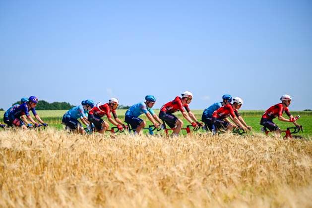 Baloise Belgium Tour 2026 Stage 4 AARSCHOT, BELGIUM - JUNE 20 : De Buyst Jasper (BEL) of Lotto Intermarche, Berckmoes Jenno (BEL) of Lotto Intermarche, Giddings Joshua (GBR) of Lotto Intermarche, Van Der Hoorn Taco (NED) of Lotto Intermarche in action during stage 4 of the 95th edition of Baloise Tour of Belgium an UCI ProSeries 2.Pro cycling road race stage for Men Elite of 183.5 km with start in Begijnendijk and finish in Aarschot on June 20, 2026 in Aarschot, Belgium, 20 06 2026 ( Motordriver Stephan Boone - Aarschot Belgium  Copyright: xTomasxSiskx