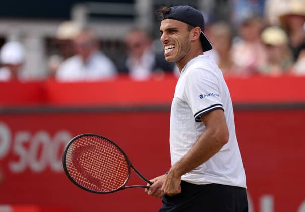Francisco Cerundolo of Argentina celebrates HSBC Queen s Club Championships, Day Fifteen, Tennis, Queen s Club, West Kensington, London, UK - 20 Jun 2026London Queen s Club United Kingdom  Copyright: xEllaxLing Shutterstockx 16929307y