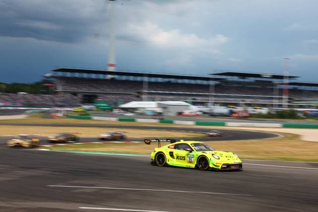 91 Thomas Preining A Manthey, Porsche 911 GT3 R Evo, action photo taken at Hoch Zwei Klettwitz, Germany,detected_source_language