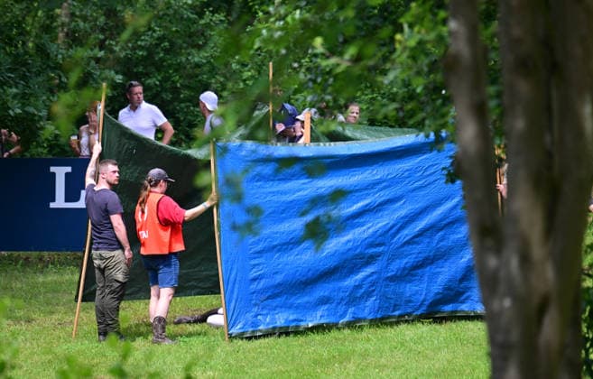 GER; Luhmuehlen 2026 Vielseitigkeit, CCI4*-S Meßmer Trophy: Gelaende 20.06.2026, GER; Luhmuehlen 2026, Vielseitigkeit, CCI4*-S MeßmerTrophy: Gelaende im Bild Malgorzata Korycka-Kaminski (POL) auf Canvalencia verunglueckt am Longines Teich *** GER Luhmuehlen 2026 Eventing, CCI4 S Meßmer Trophy Cross-Country June 20, 2026, GER Luhmuehlen 2026, Eventing, CCI4 S Meßmer Trophy Cross-Country nordphotoxGmbH xWitke nph00002