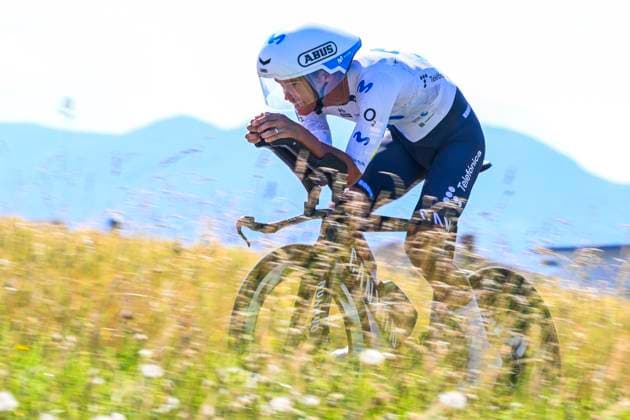 Tour de Suisse 2026 Stage 4 AARBURG, SWITZERLAND - JUNE 20 : Romo Javier (ESP) of Movistar Team in action during stage 4 of the 89th edition of Tour de Suisse an UCI World Tour 2.UWT Individual Time Trial stage for Men Elite of 23.8 km with start in Aarburg and finish in Aarburg on June 20, 2026 in Aarburg, Switzerland, 20 06 2026 ( Motordriver Guy De Vuyst - Aarburg Switzerland  Copyright: xVincentxKalutx