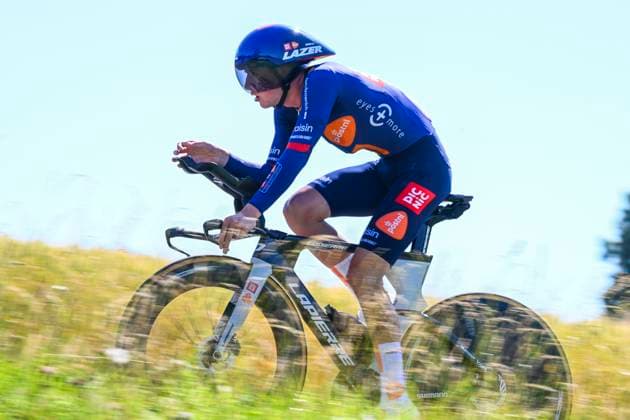 Tour de Suisse 2026 Stage 4 AARBURG, SWITZERLAND - JUNE 20 : Koerdt Bjorn (GBR) of Team Picnic PostNL in action during stage 4 of the 89th edition of Tour de Suisse an UCI World Tour 2.UWT Individual Time Trial stage for Men Elite of 23.8 km with start in Aarburg and finish in Aarburg on June 20, 2026 in Aarburg, Switzerland, 20 06 2026 ( Motordriver Guy De Vuyst - Aarburg Switzerland  Copyright: xVincentxKalutx