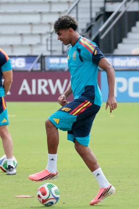 Spain s Lamine Yamal takes part in a training session in Atlanta, Spain, 20 June 2026. Spain will face Saudi Arabia in their 2026 FIFA World Cup, WM, Weltmeisterschaft, Fussball group H soccer on 21 June. Spain s training session !ACHTUNG: NUR REDAKTIONELLE NUTZUNG!  Copyright: xLavandeiraxJrx GRAF2045 20260620-55020657177_1