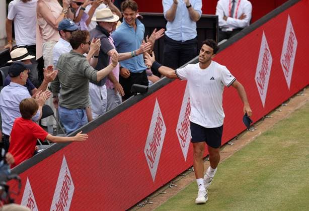 Francisco Cerundolo of Argentina celebrates on match point HSBC Queen s Club Championships, Day Fifteen, Tennis, Queen s Club, West Kensington, London, UK - 20 Jun 2026London Queen s Club United Kingdom  Copyright: xEllaxLing Shutterstockx 16929307bb