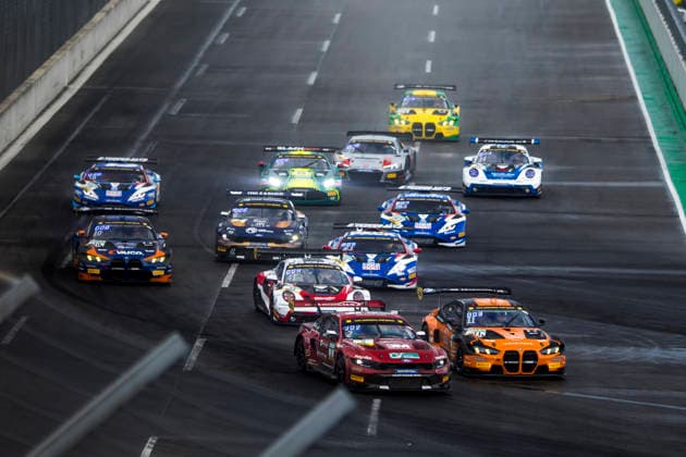 ADAC GT Masters, 5. + 6. Rennen DEKRA Lausitzring 2026 11 BMW M4 GT3 Evo, FK Performance Motorsport: Leyton Fourie, Tim Zimmermann, 2 Ford Mustang GT3, Haupt Racing Team: Kiano Blum, Niklas Kalus - picture by Gruppe C Photography Schipkau DEKRA Lausitzring Germany Copyright: xGruppexCxPhotographyx