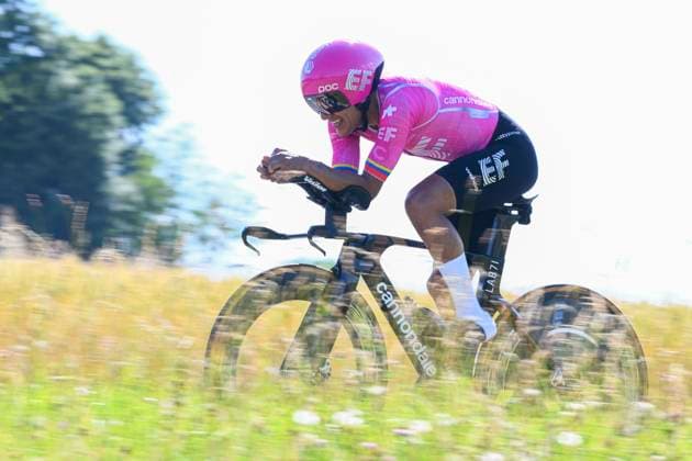 Tour de Suisse 2026 Stage 4 AARBURG, SWITZERLAND - JUNE 20 : Carapaz Richard (ECU) of EF Education EasyPost in action during stage 4 of the 89th edition of Tour de Suisse an UCI World Tour 2.UWT Individual Time Trial stage for Men Elite of 23.8 km with start in Aarburg and finish in Aarburg on June 20, 2026 in Aarburg, Switzerland, 20 06 2026 ( Motordriver Guy De Vuyst - Aarburg Switzerland  Copyright: xVincentxKalutx