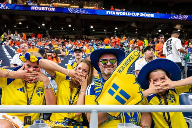 260620 Fans of Sweden ahead of the FIFA World Cup, WM, Weltmeisterschaft, Fussball 2026 football match between Netherlands and Sweden on June 20, 2026 in Houston. Photo: Petter Arvidson BILDBYRAN kod PA PA1246 bbeng fotboll football soccer fotball vm fotbolls-vm fotball-vm fotbolls-vm 2026 fifa world cup 2026 sverige sweden sverige a netherlands nederländerna publik *** June 26, 2020  Copyright: PETTERxARVIDSON BB260620PA038