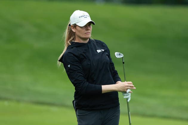 Meijer LPGA, Golf Damen Classic BELMONT, MICHIGAN - JUNE 20: Maude-Aimee Leblanc of Canada plays her shot on the third hole during the third round of the Meijer LPGA Classic for Simply Give golf tournament at Blythefield Country Club in Belmont, MI, USA Saturday, June 20, 2026. Belmont Michigan United States  Copyright: xJorgexLemusx originalFilename:lemus-meijerlp260620_npYGp.jpg