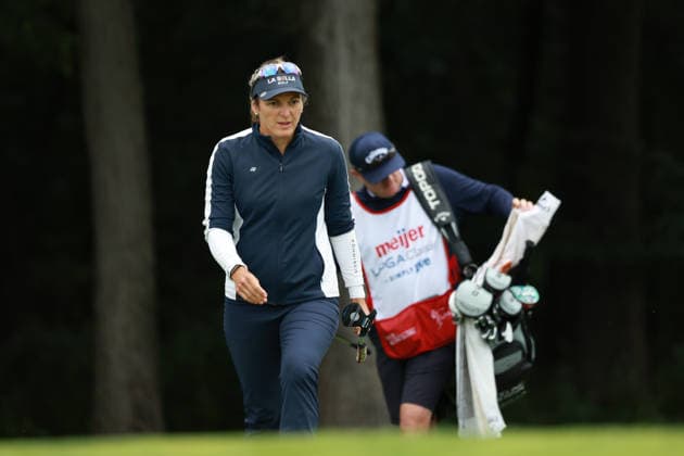 Meijer LPGA, Golf Damen Classic BELMONT, MICHIGAN - JUNE 20: Celine Herbin of France plays her putt on the 7th green during the third round of the Meijer LPGA Classic for Simply Give golf tournament at Blythefield Country Club in Belmont, MI, USA Saturday, June 20, 2026. Belmont Michigan United States  Copyright: xJorgexLemusx originalFilename:lemus-meijerlp260620_npcAd.jpg