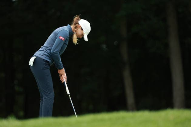 Meijer LPGA, Golf Damen Classic BELMONT, MICHIGAN - JUNE 20: Morgena Metraux of Switzerland plays her putt on the 7th green during the third round of the Meijer LPGA Classic for Simply Give golf tournament at Blythefield Country Club in Belmont, MI, USA Saturday, June 20, 2026. Belmont Michigan United States  Copyright: xJorgexLemusx originalFilename:lemus-meijerlp260620_npISW.jpg
