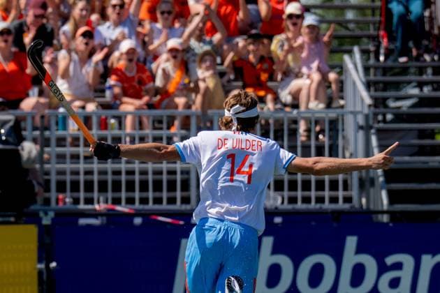 ROTTERDAM, 20-06-2026, HC Rotterdam, FIH Hockey Pro League Men, Netherlands - Germany , Season 2025-2026. Picture shows Season 2025-2026. Picture shows Netherlands player Derck de Vilder scores the first goal Netherands - Germany (2nd Match)  x204500869x Copyright: