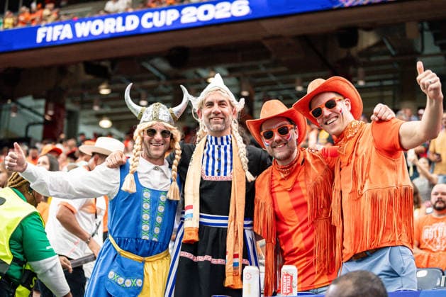 June 20, 2026: Netherland fans before the FIFA World Cup, WM, Weltmeisterschaft, Fussball 2026 Group F soccer game between Netherlands and Sweden at the Houston Stadium in Houston, TX, Saturday, June 19, 2026. World Cup 2026: Netherlands V Sweden  - ZUMAp213 20260620_znp_p213_006 Copyright: xLynnxPenningtonx