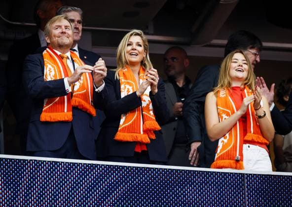 HOUSTON - (lr) King Willem-Alexander, Queen Maxima and Princess Ariane in the stands during the FIFA 2026 World Cup Group F match between the Netherlands and Sweden at Houston Stadium on June 20, 2026 in Houston, United States. KOEN VAN WEEL ANP FIFA World Cup, WM, Weltmeisterschaft, Fussball 2026 group stage 2026 xVIxANPxSportx xxANPxIVx 561521421 originalFilename: 561521421.jpg