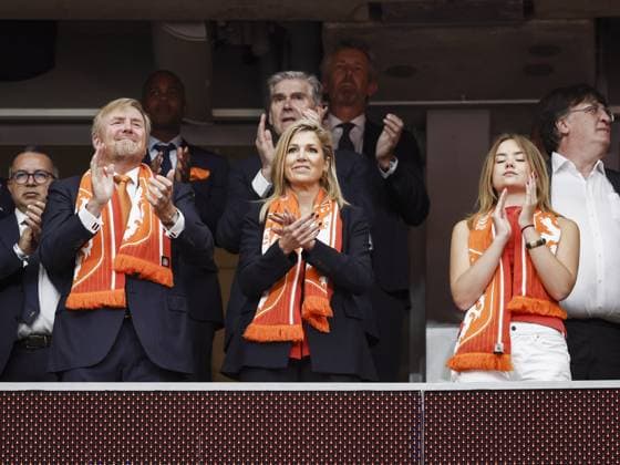 HOUSTON - King Willem-Alexander, Queen Maxima, and Princess Ariane in the stands during the 2026 FIFA World Cup, WM, Weltmeisterschaft, Fussball Group F match between the Netherlands and Sweden at Houston Stadium on June 20, 2026, in Houston, United States. ROBIN VAN LONKHUIJSEN ANP FIFA World Cup 2026 group stage 2026 xVIxANPxSportx xxANPxIVx 561521718 originalFilename: 561521718.jpg