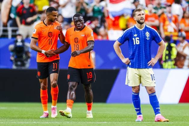 HOUSTON, 20-06-2026, Houston Stadium, Match between The Netherlands and Sweden. Picture shows Netherlands player Brian Brobby scored the 1-0 , Netherlands player Cody Gakpo. Netherlands - Sweden (World Cup 2026)  x204502139x Copyright: