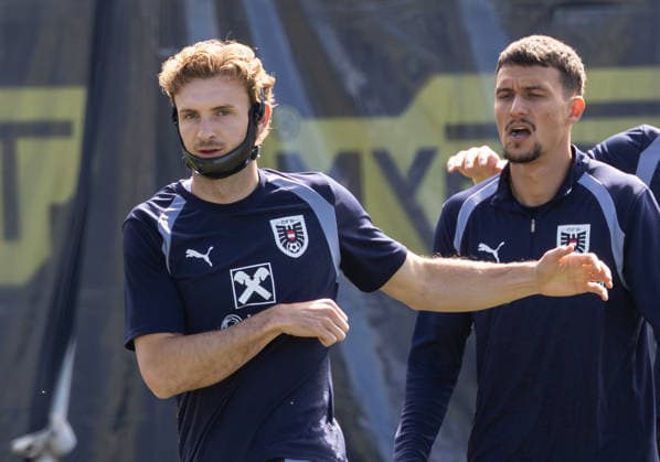 SOCCER - FIFA World Cup, WM, Weltmeisterschaft, Fussball 2026, preview SANTA BARBARA,CALIFORNIA,USA,20.JUN.26 - SOCCER - FIFA World Cup 2026, USA, Mexico, Canada, preview, Oesterreichischer Fussball-Bund, training team AUT. Image shows Stefan Posch and Dejan Ljubicic (AUT).  GEPAxpictures xArminxRauthner