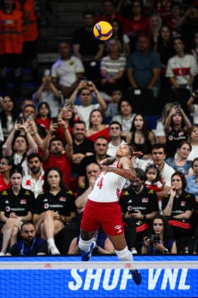 Turkiye v Germany - 2026 FIVB Volleyball Nations League ANKARA, TURKIYE - JUNE 20: Melissa Vargas (4) of Turkiye national volleyball team in action during the 2026 FIVB Volleyball Nations League (VNL) Pool 2 match between Turkiye and Germany at Ankara Sports Hall in Ankara, Turkiye on June 20, 2026. Akin Celiktas Anadolu Ankara Turkey. Editorial use only. Please get in touch for any other usage.  Copyright: x2026xAnadoluxAkinxCeliktasx