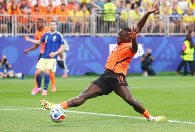 Brian Brobbey of the Netherlands scores his second goal against Sweden in the first half at a FIFA World Cup, WM, Weltmeisterschaft, Fussball match at NRG Stadium in Houston, Texas, on Saturday, June 20, 2026.  HOU20260620911 CHRISTIANxBRUNSKILL
