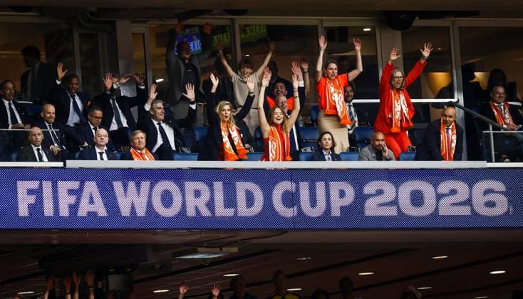 HOUSTON - (lr) King Willem-Alexander, Queen Maxima and Princess Ariane in the stands during the FIFA 2026 World Cup Group F match between the Netherlands and Sweden at Houston Stadium on June 20, 2026 in Houston, United States. KOEN VAN WEEL ANP FIFA World Cup, WM, Weltmeisterschaft, Fussball 2026 group stage 2026 xVIxANPxSportx xxANPxIVx 561523054 originalFilename: 561523054.jpg