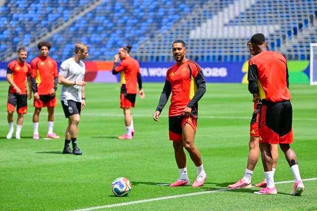 Belgian national football team - FIFA World Cup, WM, Weltmeisterschaft, Fussball 2026 - media activities 20 06 2026 LOS ANGELES, UNITED STATES OF AMERICA - JUNE 20 : Tielemans Youri midfielder of Belgium pictured during a training session at Carson Sports Park prior to the Belgium vs Iran match during the 2026 FIFA World Cup on June 20, 2026 in Los Angeles, United States of America, 20 06 2026 Los Angeles United States of America  Copyright: xJanxDexMeuleneirx