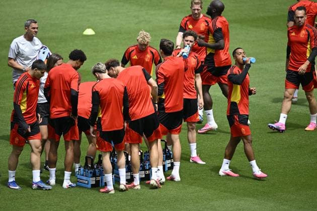 Belgian national football team - FIFA World Cup, WM, Weltmeisterschaft, Fussball 2026 - media activities 20 06 2026 LOS ANGELES, UNITED STATES OF AMERICA - JUNE 20 : Tielemans Youri midfielder of Belgium pictured during a training session at Carson Sports Park prior to the Belgium vs Iran match during the 2026 FIFA World Cup on June 20, 2026 in Los Angeles, United States of America, 20 06 2026 Los Angeles United States of America  Copyright: xNicoxVereeckenx