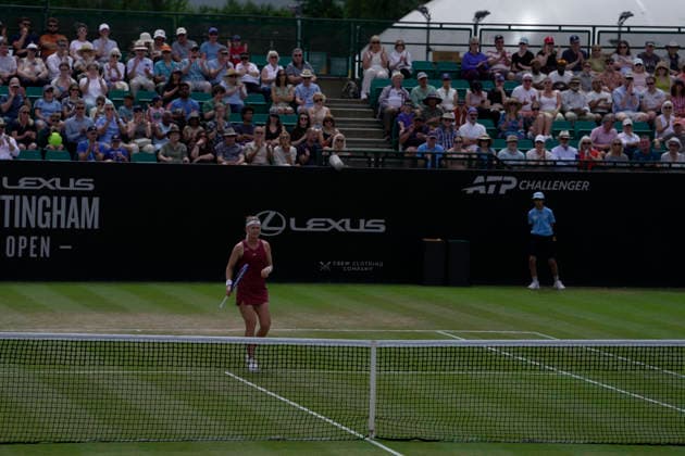 Lexus Nottingham Open - Day Six Marie Bouzkova in action during her semi-final singles match at the 2026 Lexus Nottingham Open Women s tennis tournament at the Nottingham Tennis Centre in Nottingham, England, on June 20, 2026. Nottingham Great Britain United Kingdom  Copyright: xOwenxHammondx originalFilename:hammond-2026lexu260620_npnpV.jpg
