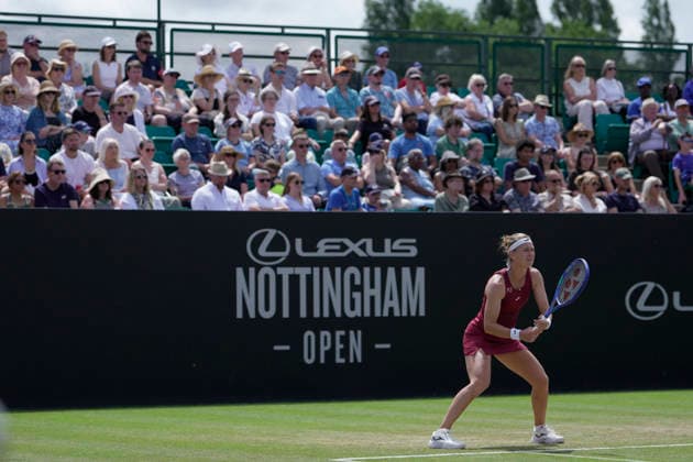 Lexus Nottingham Open - Day Six Marie Bouzkova in action during her semi-final singles match at the 2026 Lexus Nottingham Open Women s tennis tournament at the Nottingham Tennis Centre in Nottingham, England, on June 20, 2026. Nottingham Great Britain United Kingdom  Copyright: xOwenxHammondx originalFilename:hammond-2026lexu260620_npOci.jpg