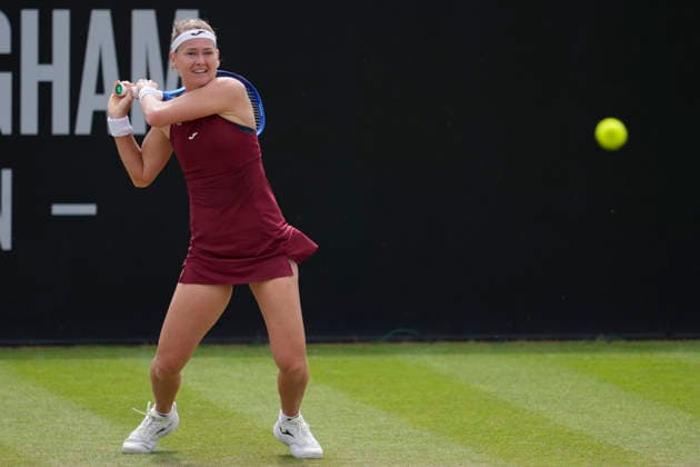 Lexus Nottingham Open - Day Six Marie Bouzkova in action during her semi-final singles match at the 2026 Lexus Nottingham Open Women s tennis tournament at the Nottingham Tennis Centre in Nottingham, England, on June 20, 2026. Nottingham Great Britain United Kingdom  Copyright: xOwenxHammondx originalFilename:hammond-2026lexu260620_npoqq.jpg