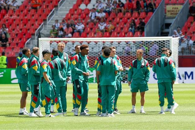 Die Mannschaft steht auf dem Rsaen zusammen, Deutschland vs. Elfenbeinkueste, Fussball, FIFA, Weltmeisterschaft 2026, Gruppenphase, 20.06.2026 Toronto Ontario Kanada *** The team is lined up on the field Copyright: xkolbert-press ChristianxKolbertx
