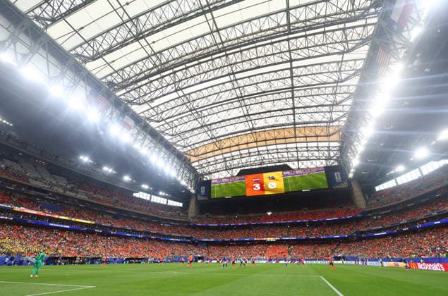 The Netherlands faces off against Sweden in a FIFA World Cup, WM, Weltmeisterschaft, Fussball match at NRG Stadium in Houston, Texas, on Saturday, June 20, 2026.  HOU20260620918 CHRISTIANxBRUNSKILL