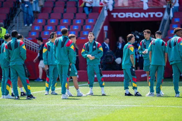 FIFA Fussball Weltmeisterschaft 2026, Gruppe E, Spiel 2, Deutschland vs Elfenbeinküste, 20.06.2026 im Toronto Stadium, Toronto David Raum (Deutschland) Leon Goretzka (Deutschland) Aleksandar Pavlovic (Deutschland) Malick Thiaw (Deutschland) Florian Wirtz (Deutschland) Nick Woltemade (Deutschland) Angelo Stiller (Deutschland) Nathaniel Brown (Deutschland) *** 2026 FIFA World Cup, Group E, Match 2, Germany vs. Ivory Coast, June 20, 2026, at Toronto Stadium, Toronto David Raum (Germany), Leon Goretzka (Germany), Aleksandar Pavlovic (Germany), Malick Thiaw (Germany), Florian Wirtz (Germany), Nick Woltemade (Germany), Angelo Stiller (Germany), Nathaniel Brown (Germany),detected_source_language Copyright: xBahhoxKarax